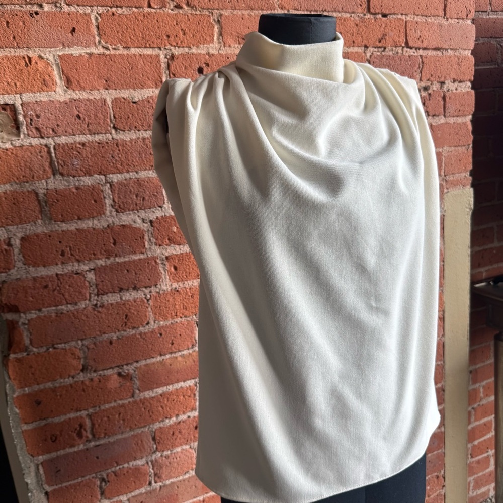 *SOLD* Zara Cream Cowl Neck Gathered Top